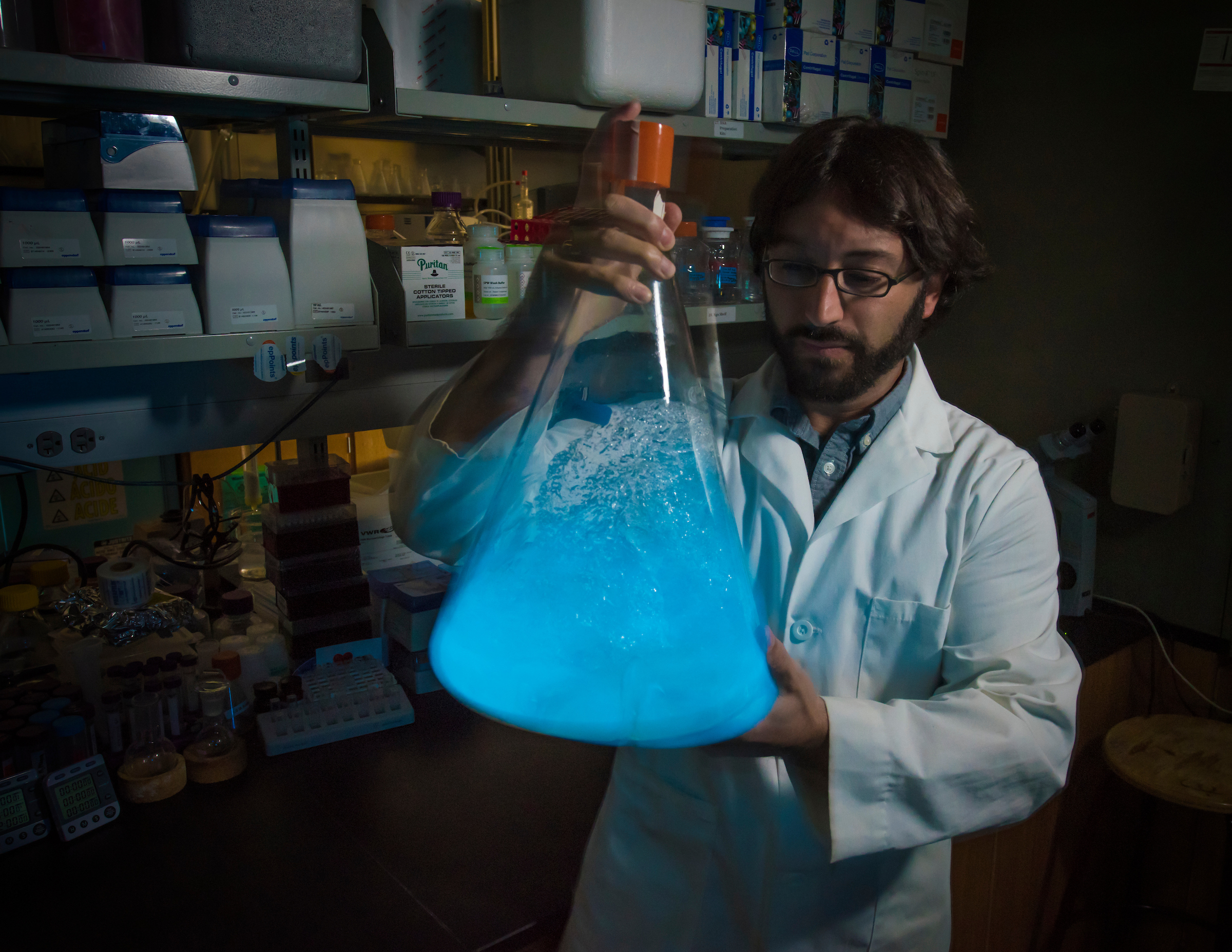 Dr. Mansoorabadi in his lab. 