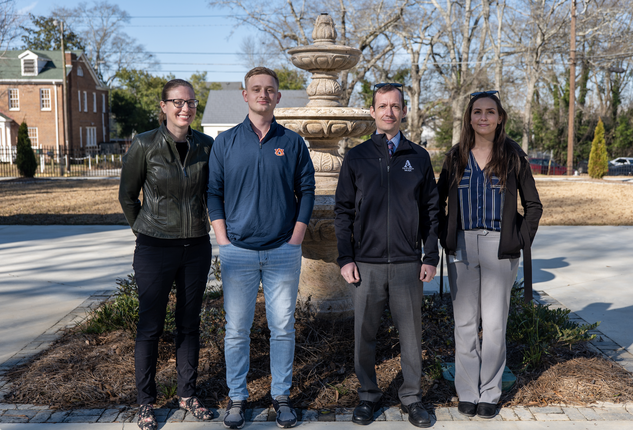 GIS Fellowship program, left to right: City of Auburn GIS Technician Jennifer McKibben, GIS Fellow Jacob Mayberry, City of Auburn Deputy Chief Information Officer Christopher Graff, City of Auburn GIS Analyst Stephanie Canady