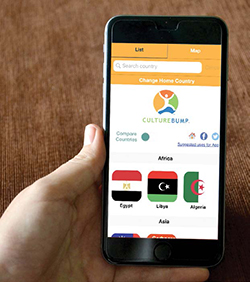 Cell phone screen showing Culture Bump app