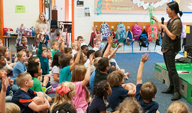 Lady teaching kids