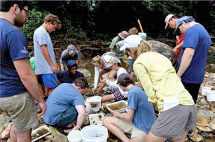 People looking at fish