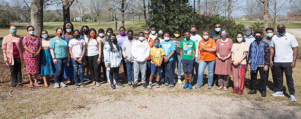 Group photo of students and teachers participating in Saturday School