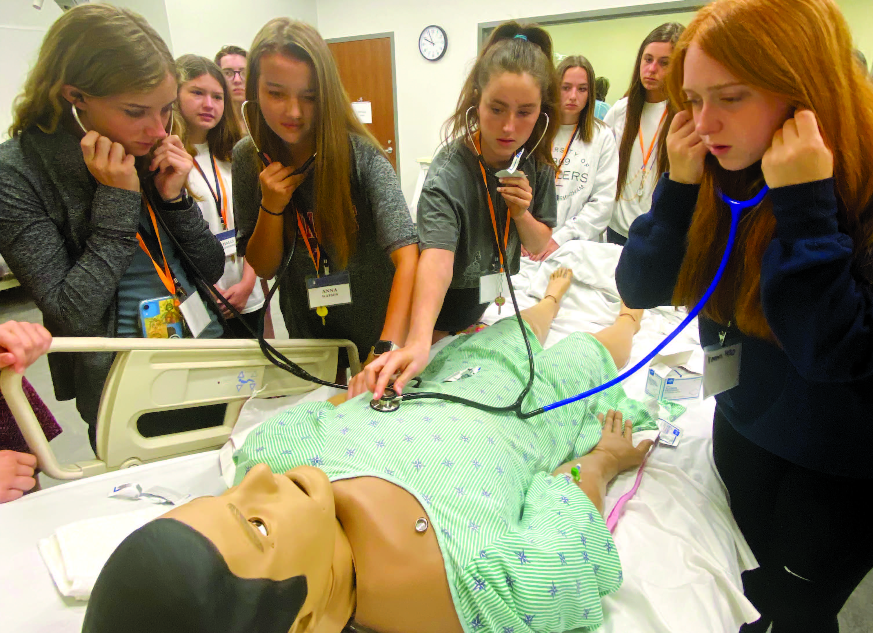 Campers explore options in the health care field. High school students are able to receive an up-close look at real world medicine by experiencing 9 different healthcare options.