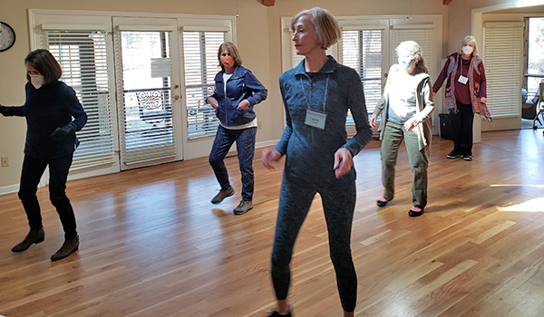 Line Dancing class in action.